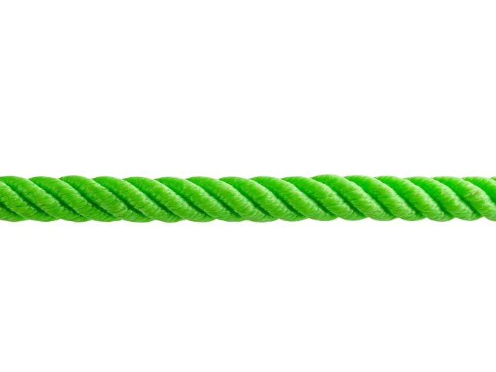 Close view of the 4 strand lay of the Ranch Rope Coil Green