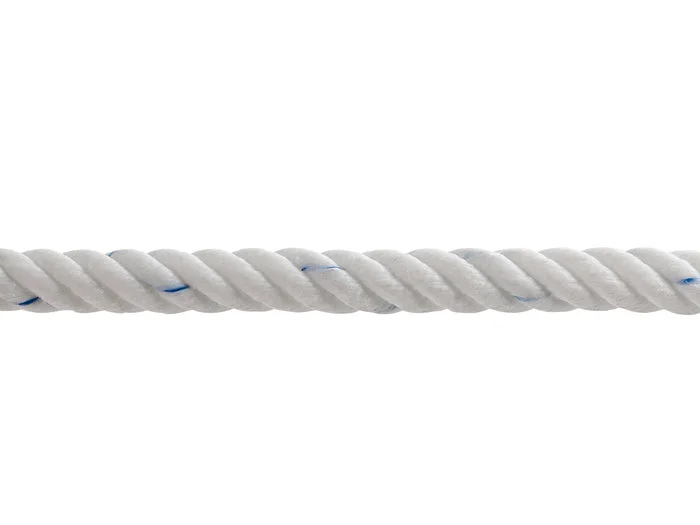 Close view of the 4 strand lay of the Ranch Rope Coil White