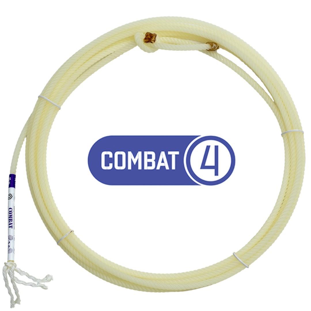 Corda de laço Combat, 4 tentos, creme, enrolada