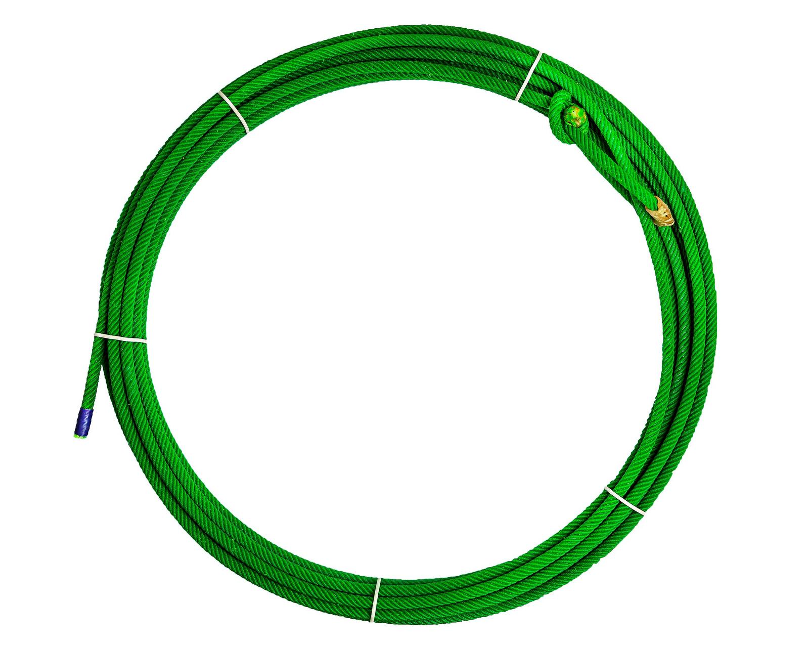 Corda Rancheira 6T de 18 m, verde, enrolada