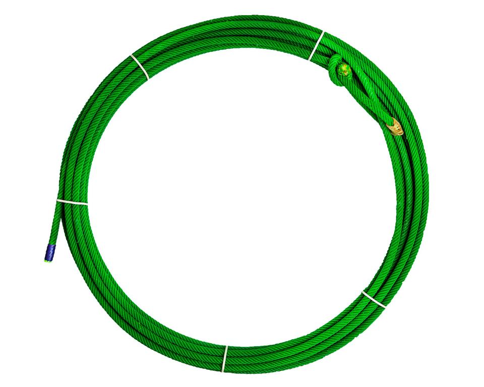 Corda Rancheira 6T de 18 m, verde, enrolada
