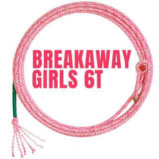 Corda Breakaway Girls 6 tentos, rosa e branca, enrolada
