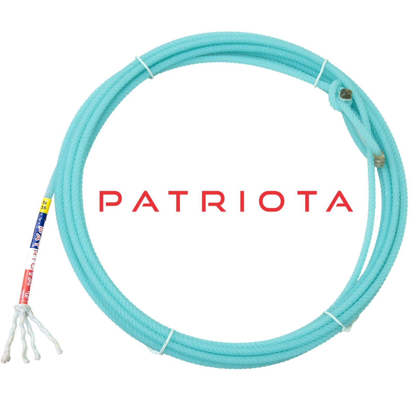 Corda de laço Patriota, 4 tentos, azul-turquesa, enrolada