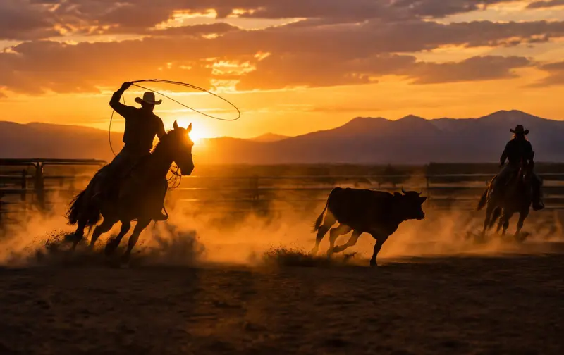 Header swinging a loop in a team roping arena